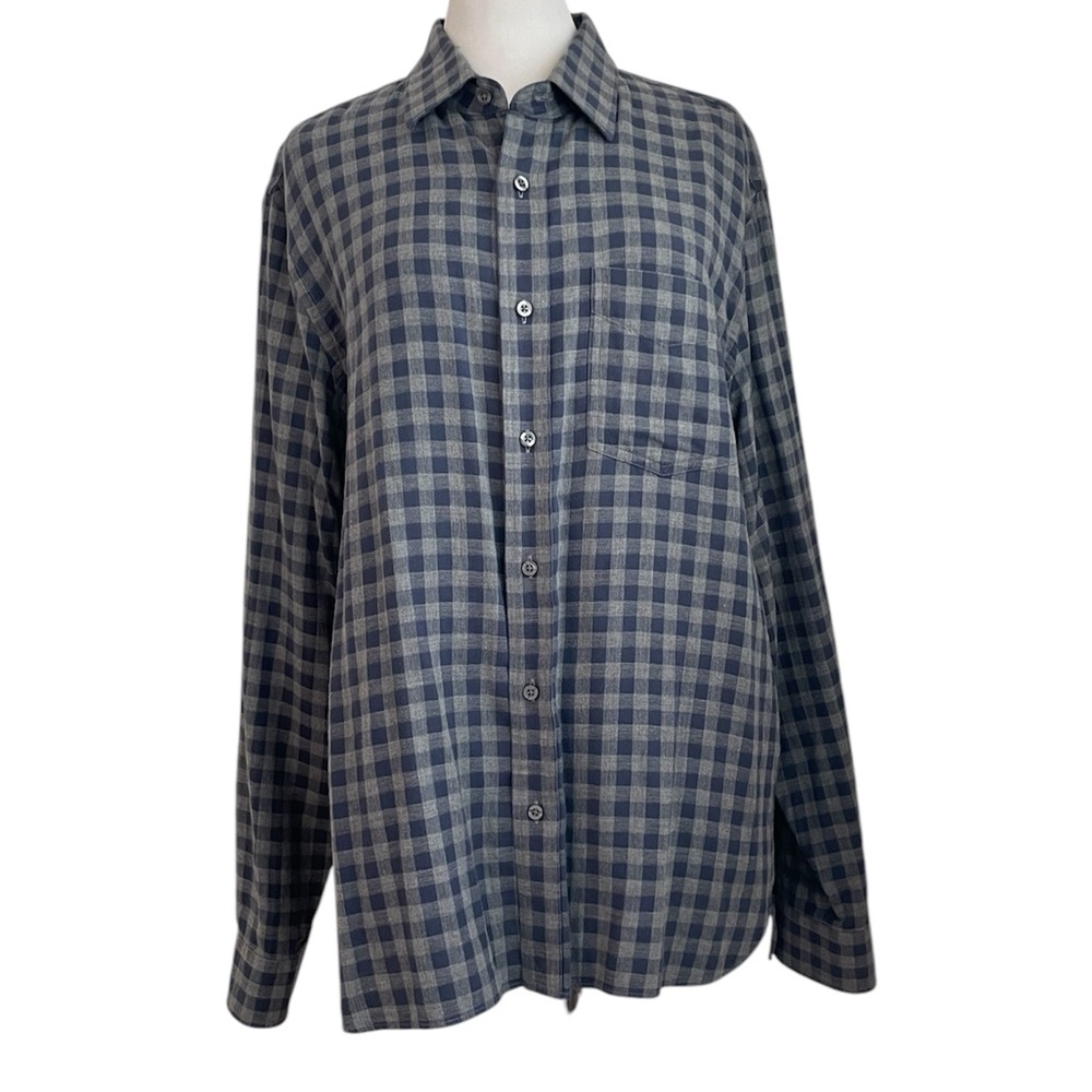 Jack Spade Men's Blue & Gray Checkered Button Down Shirt XXL
